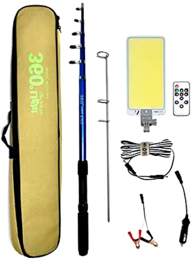 Camping Light Led 800W Telescopic Fishing Rod With Remote Control | 360 Degree Camping Lantern Led Flashlights For Fishing, Garden, Events And Emergency Car Repair