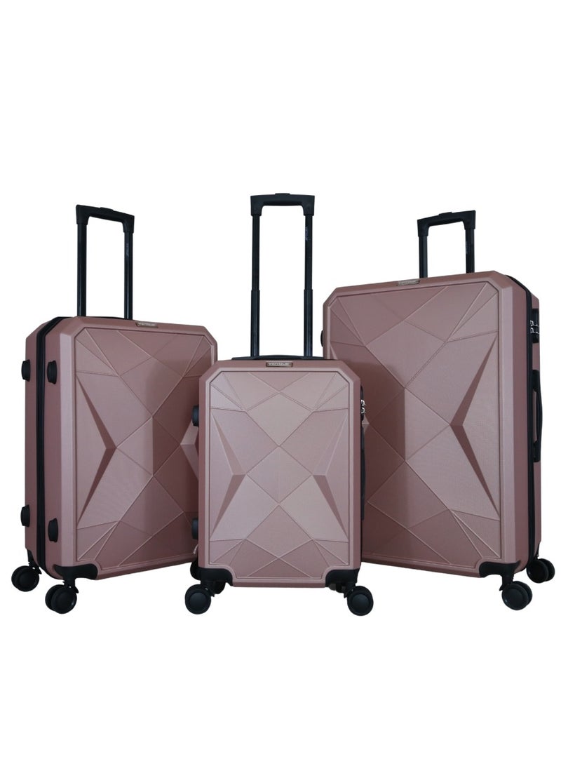 Luggage Set 3Pcs ABS Trolley Bag Set With Number Lockable System