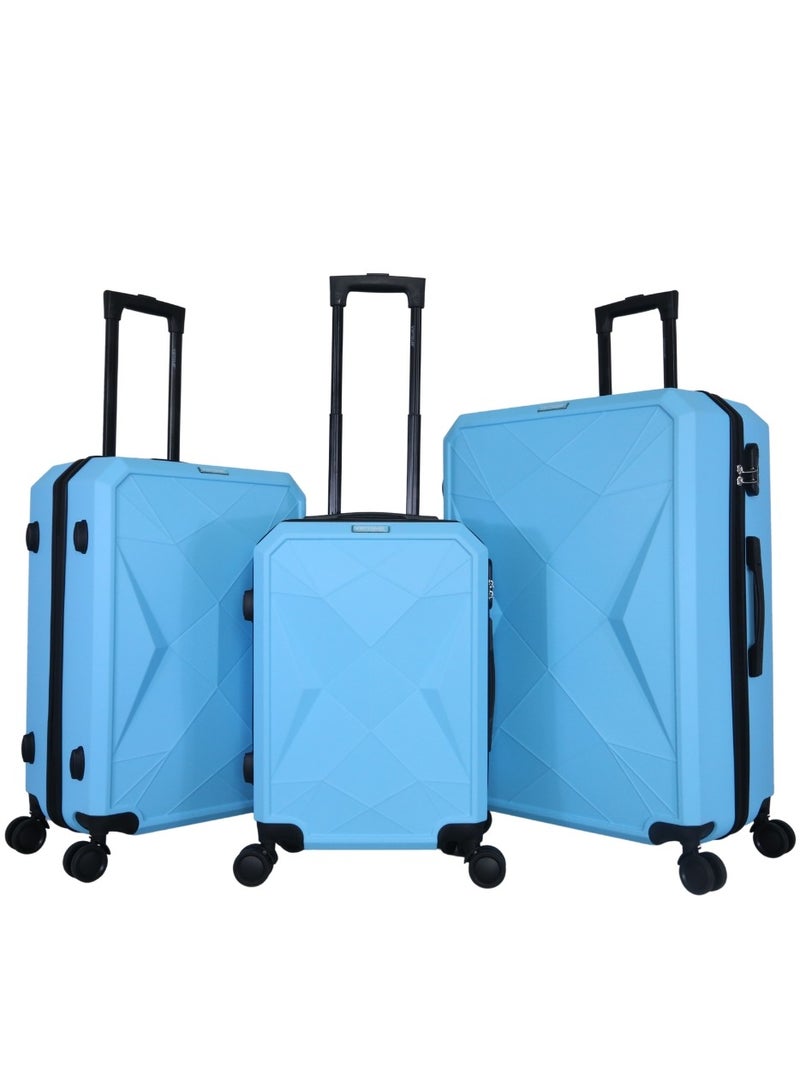 Luggage Set 3Pcs ABS Trolley Bag Set With Number Lockable System