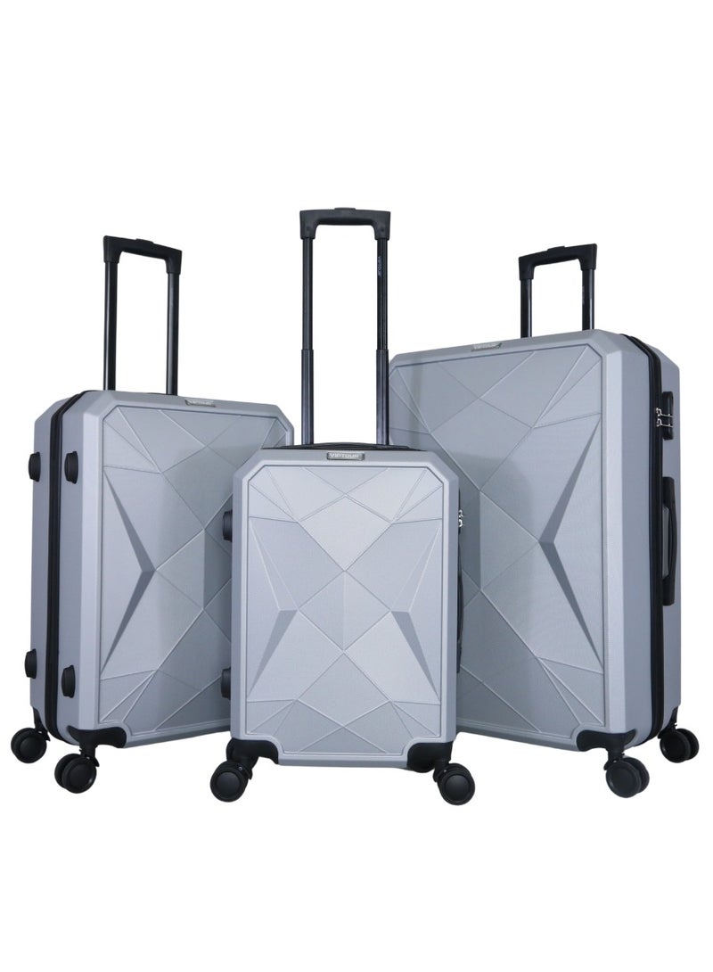 Luggage Set 3Pcs ABS Trolley Bag Set With Number Lockable System