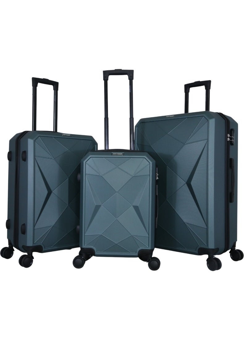 Luggage Set 3Pcs ABS Trolley Bag Set With Number Lockable System