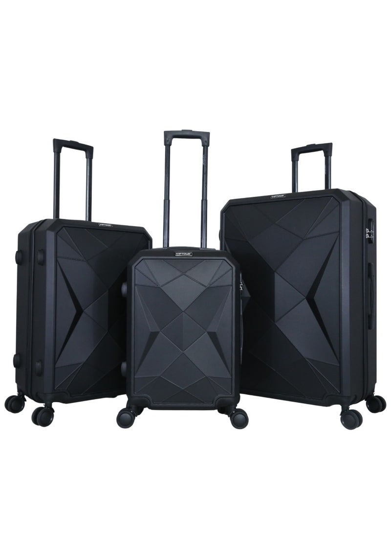 Luggage Set 3Pcs ABS Trolley Bag Set With Number Lockable System