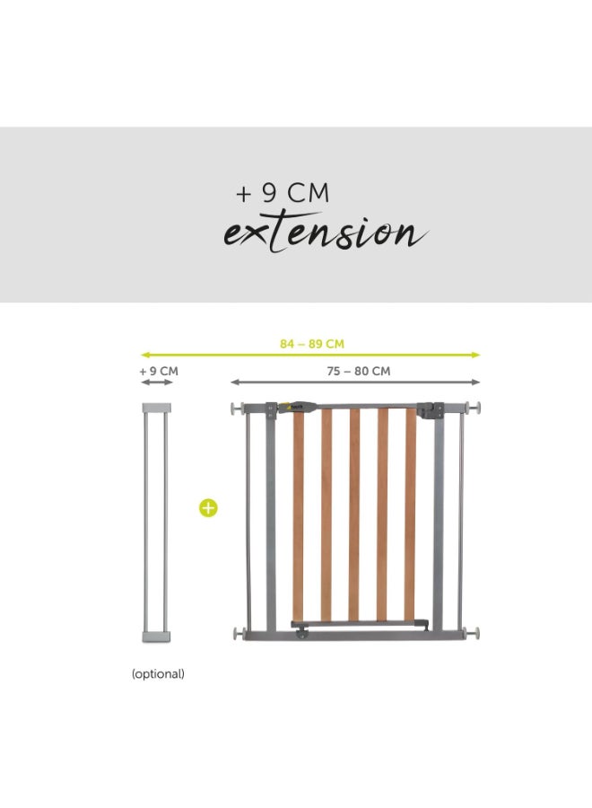 9 Cm Extension For Wood Lock, Stop And Safe 2 Safety Gate, Pressure Fit, Metal, Grey
