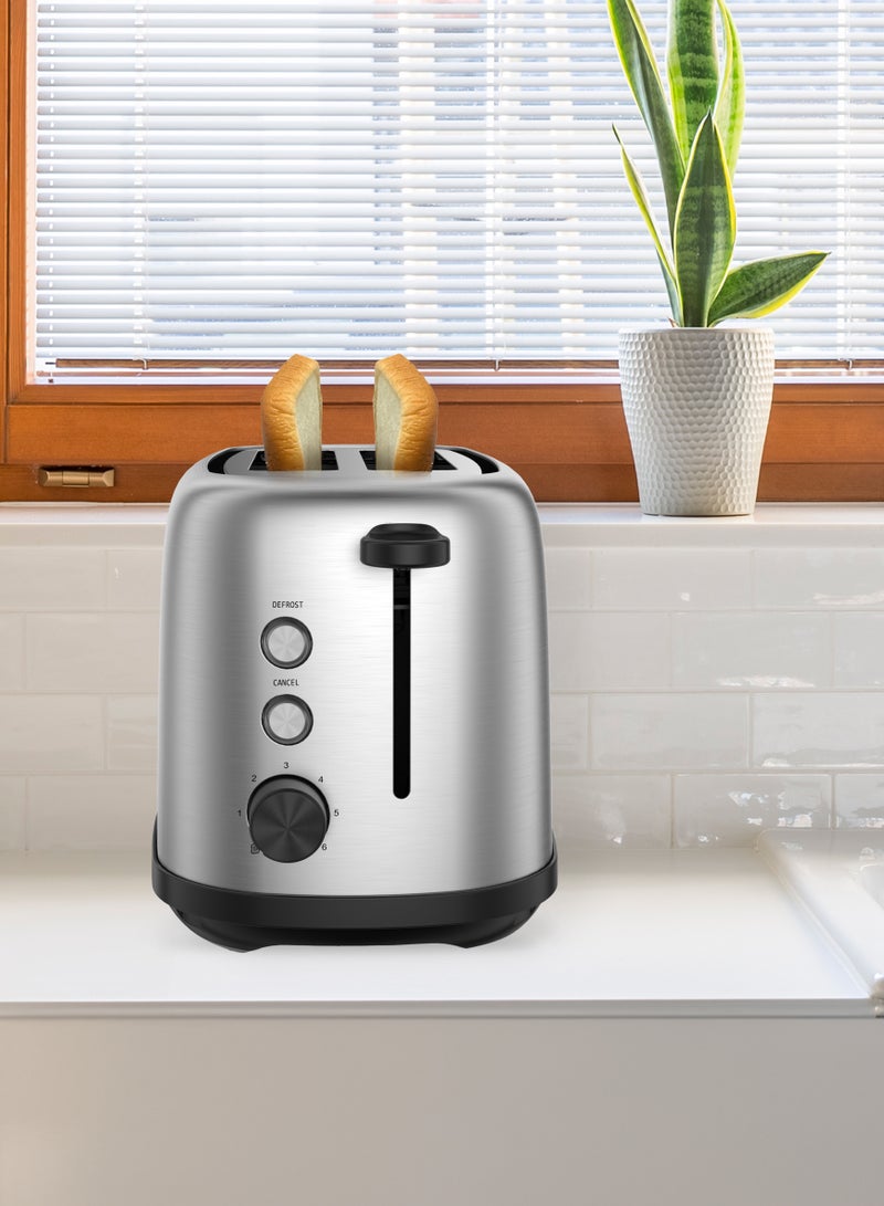 LifeStyle Golden Brown Toaster with Defrost Function 750W - Black