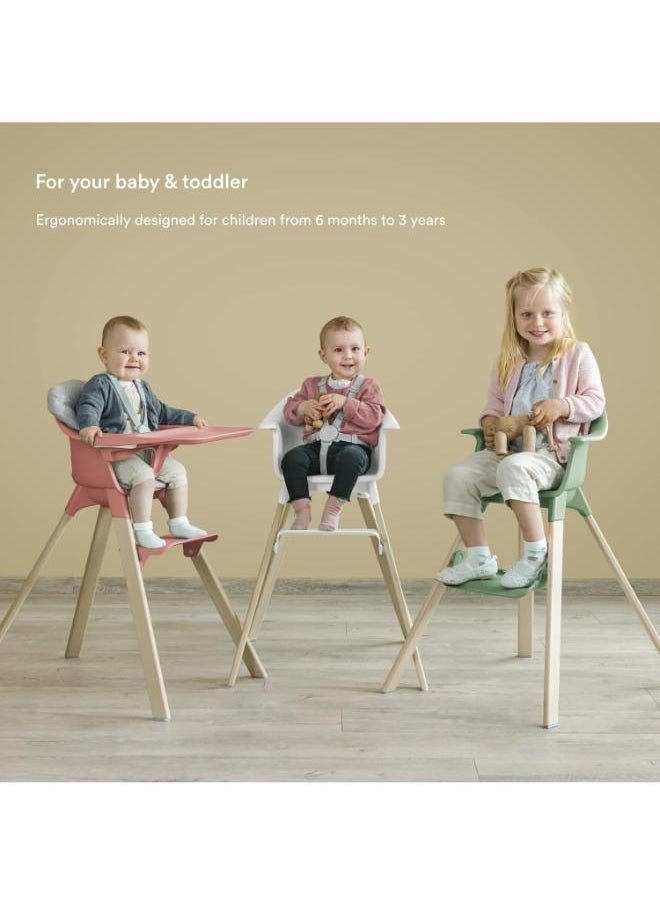 Clikk High Chairall - In - One Baby High Chair With Tray + Harnesslight, Durable And Travel Friendlyergonomic And Adjustable Featuresbest For 6 - 36 Months Or Up To 15Kg/33Lbsclover Green