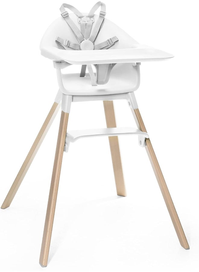 Clikk High Chairall - In - One Baby High Chair With Tray + Harnesslight, Durable And Travel Friendlyergonomic And Adjustable Featuresbest For 6 - 36 Months Or Up To 15Kg/33Lbswhite