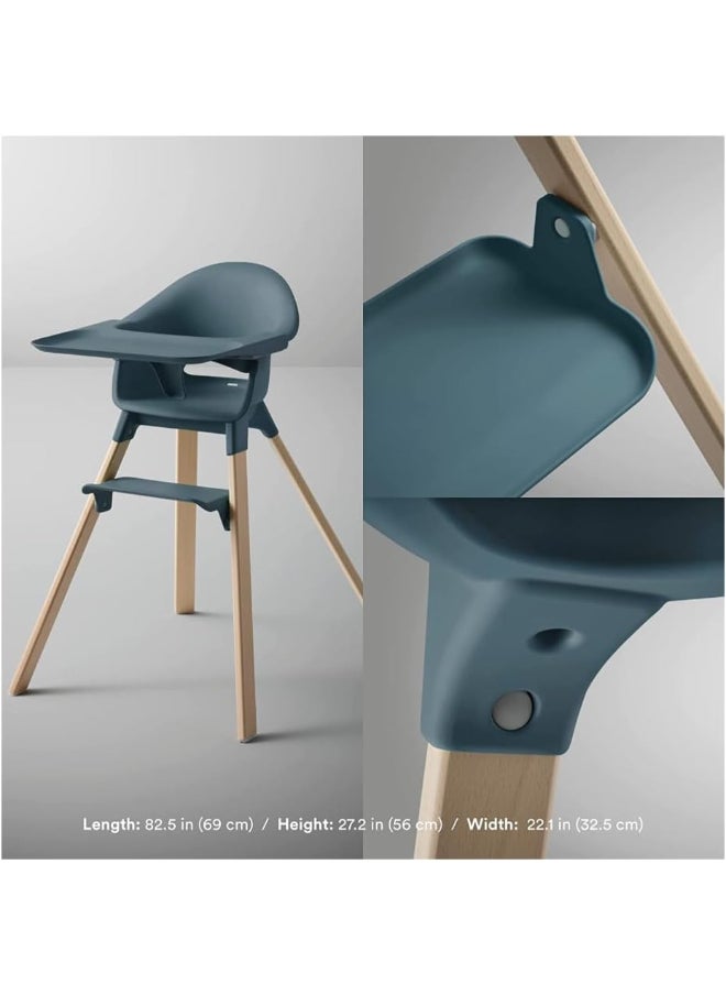 Clikk High Chairall - In - One Baby High Chair With Tray + Harnesslight, Durable And Travel Friendlyergonomic And Adjustable Featuresbest For 6 - 36 Months Or Up To 15Kg/33Lbsfjord Blue
