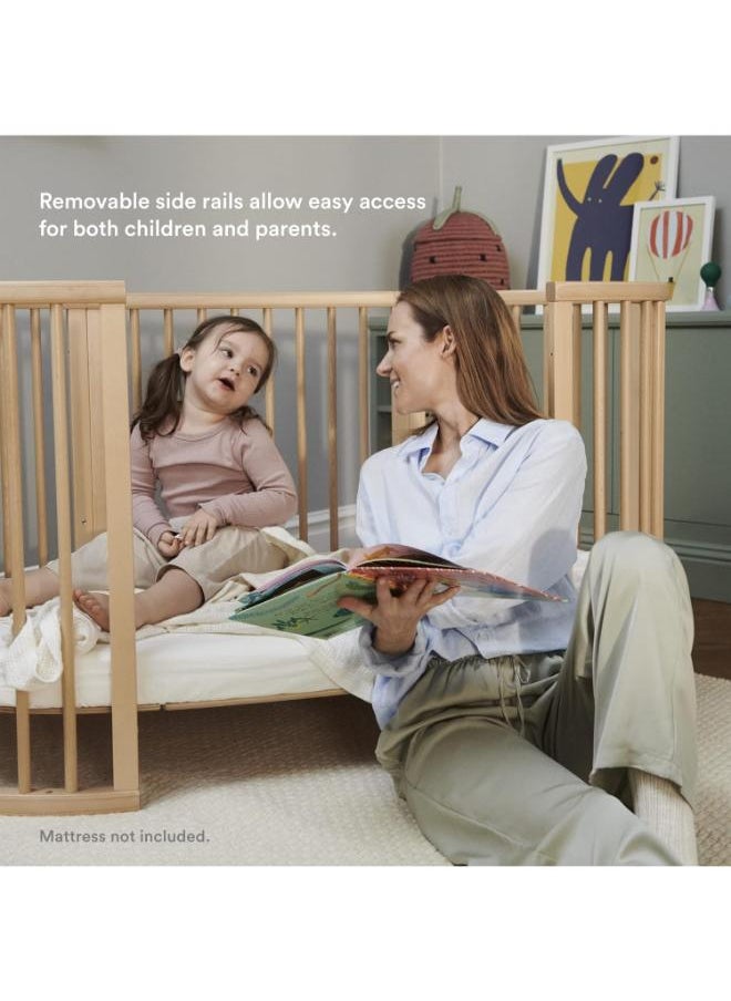 Sleepi Bed, White Oval Crib Suitable For Ages 0 - 5 Years Old Adjustable, Stylish And Flexible Sturdy Beech Wood Frame