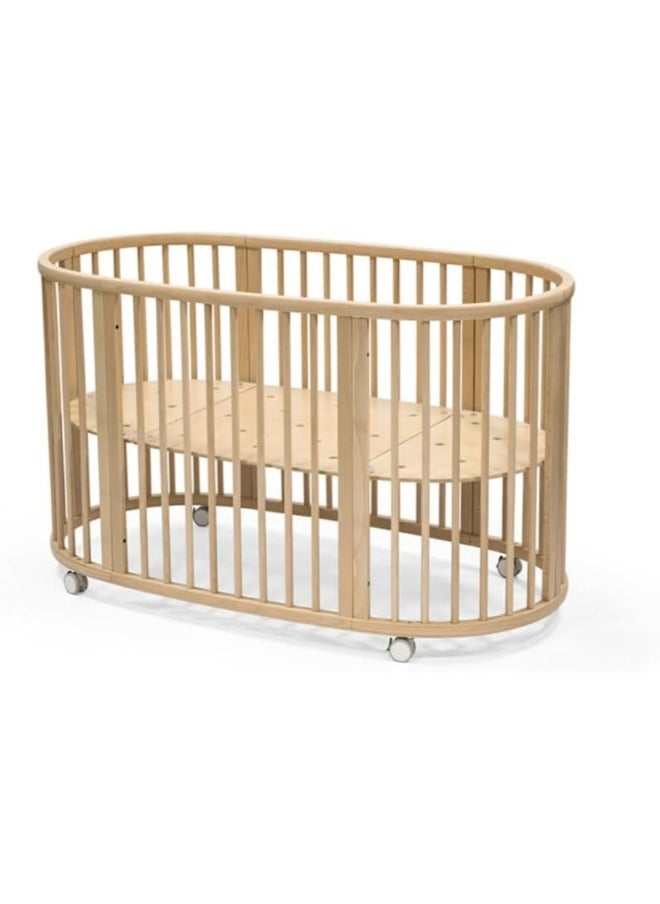 Sleepi Baby Crib/Bed Baby Bed For 0 - 36 Months Adjustable, Stylish And Flexible Optional Extension Kit For Children Up To 10 Years Old Natural