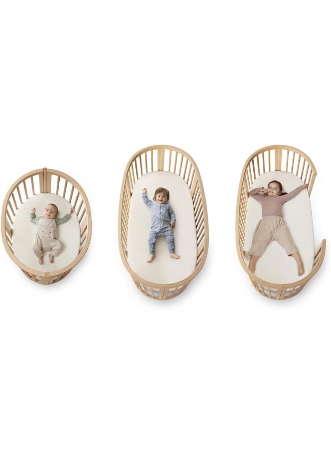 Sleepi Baby Crib/Bed Baby Bed For 0 - 36 Months Adjustable, Stylish And Flexible Optional Extension Kit For Children Up To 10 Years Old Natural