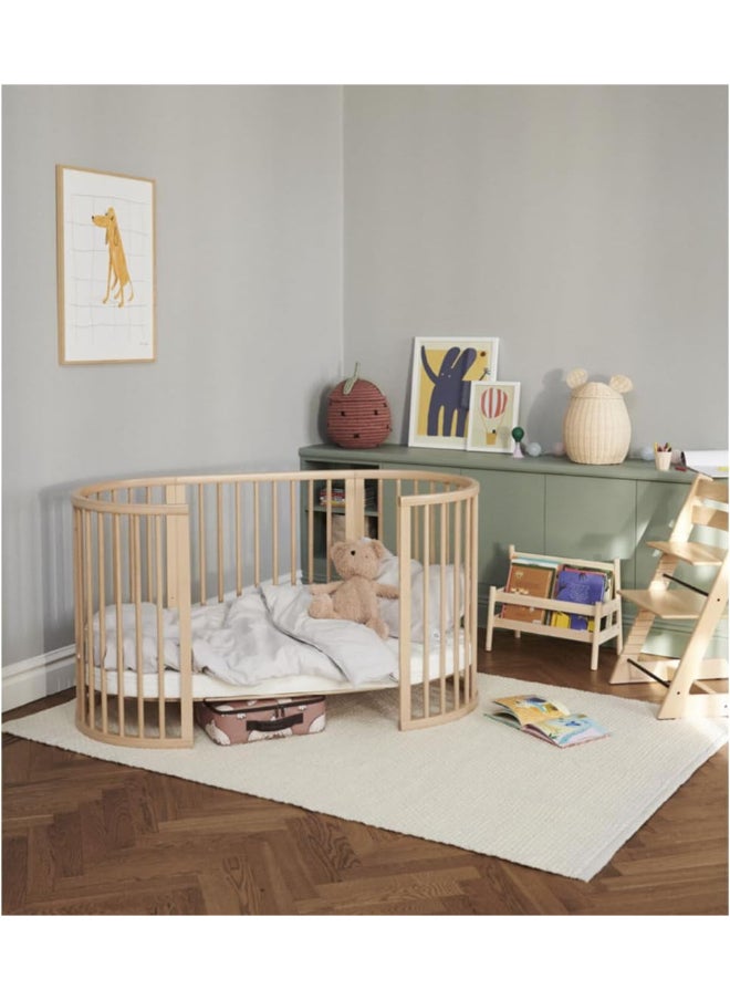 Sleepi Baby Crib/Bed Baby Bed For 0 - 36 Months Adjustable, Stylish And Flexible Optional Extension Kit For Children Up To 10 Years Old Natural