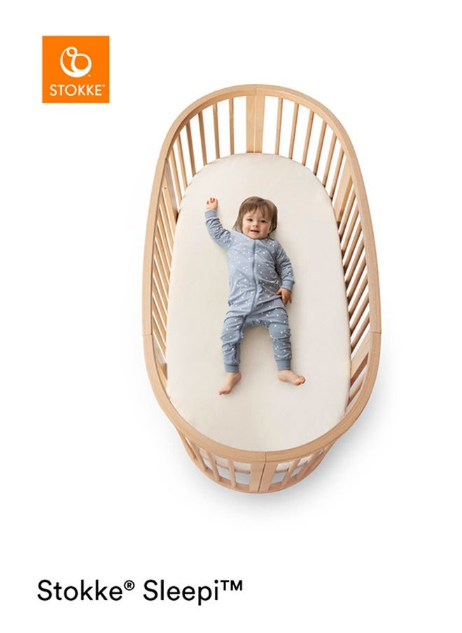 Sleepi Baby Crib/Bed Baby Bed For 0 - 36 Months Adjustable, Stylish And Flexible Optional Extension Kit For Children Up To 10 Years Old Natural