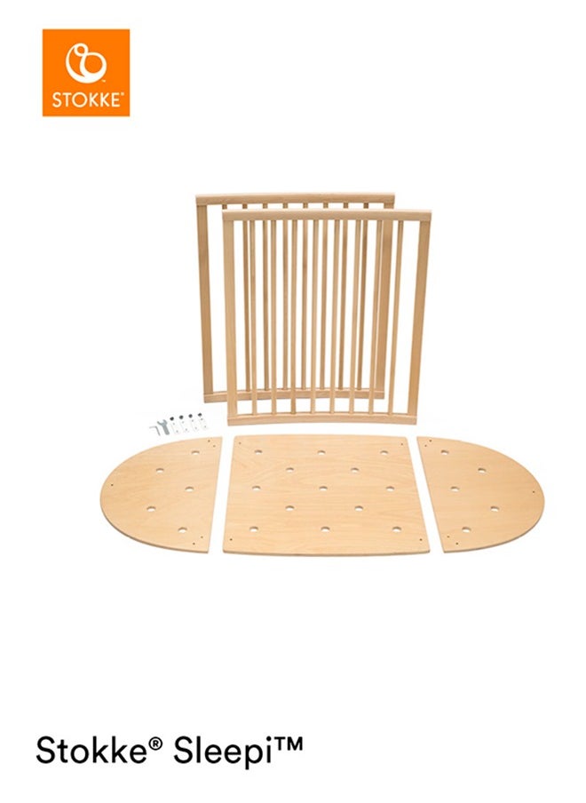 Sleepi Baby Crib/Bed Baby Bed For 0 - 36 Months Adjustable, Stylish And Flexible Optional Extension Kit For Children Up To 10 Years Old Natural