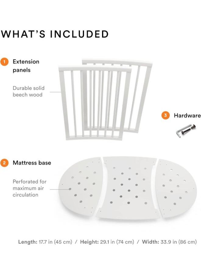 Sleepi Baby Bed Extension Convert Sleepi Mini Crib Into Sleepi Bed Suitable For Children Up To 3 Years Mattress Sold Separately Extends Bed To 127 Cm (50 Inches)White