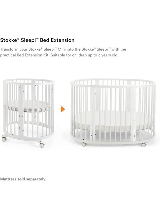 Sleepi Baby Bed Extension Convert Sleepi Mini Crib Into Sleepi Bed Suitable For Children Up To 3 Years Mattress Sold Separately Extends Bed To 127 Cm (50 Inches)White
