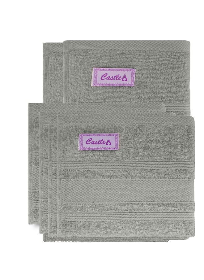 Home Castle (Grey) 4 Hand Towel (50 x 90 Cm) & 2 Bath Towel (70 x 140 Cm) Premium Cotton Highly Absorbent, High Quality Bath linen with Diamond Dobby 550 Gsm Set of 6