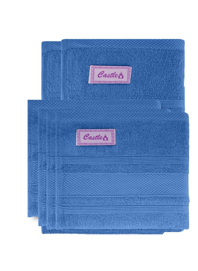 Home Castle (Blue) 4 Hand Towel (50 x 90 Cm) & 2 Bath Towel (70 x 140 Cm) Premium Cotton Highly Absorbent, High Quality Bath linen with Diamond Dobby 550 Gsm Set of 6
