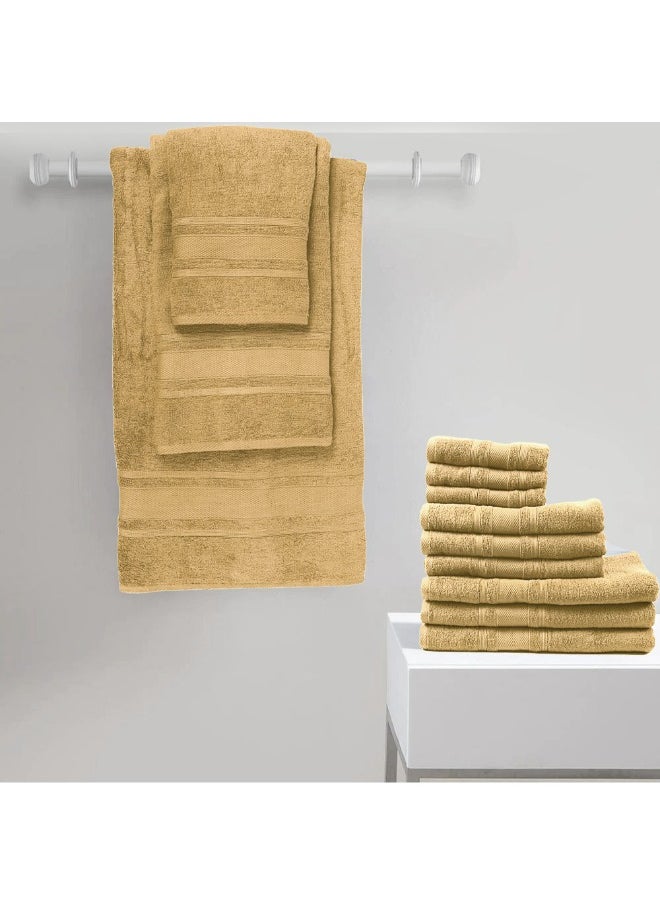 Home Castle (Cream) 4 Hand Towel (50 x 90 Cm) & 2 Bath Towel (70 x 140 Cm) Premium Cotton Highly Absorbent, High Quality Bath linen with Diamond Dobby 550 Gsm Set of 6