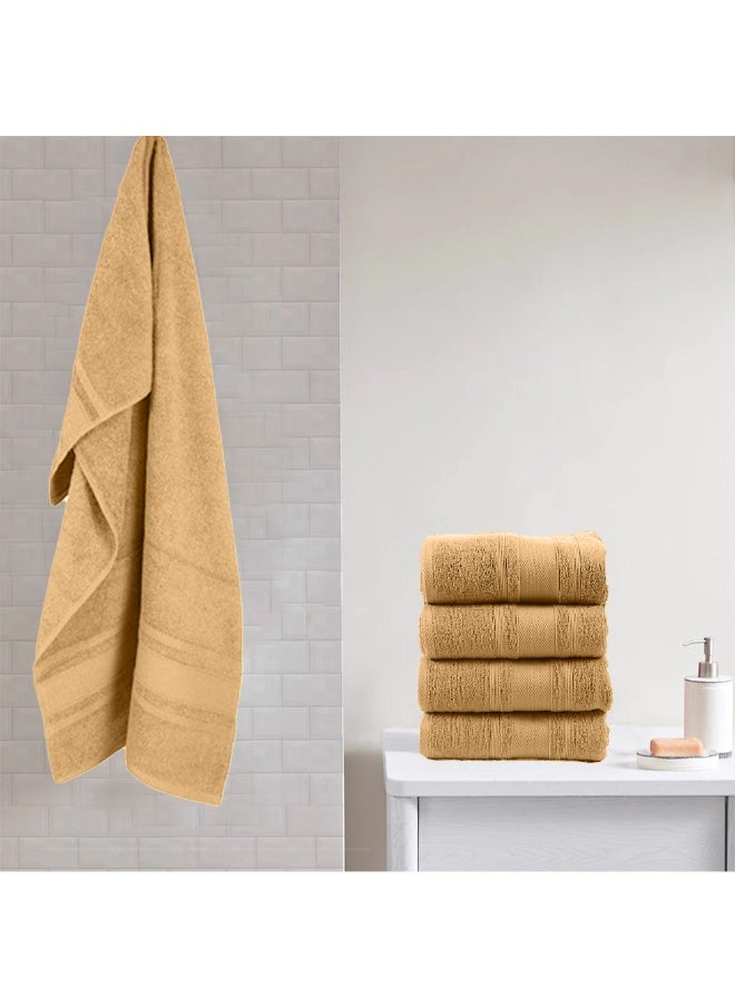 Home Castle (Cream) 4 Hand Towel (50 x 90 Cm) & 2 Bath Towel (70 x 140 Cm) Premium Cotton Highly Absorbent, High Quality Bath linen with Diamond Dobby 550 Gsm Set of 6
