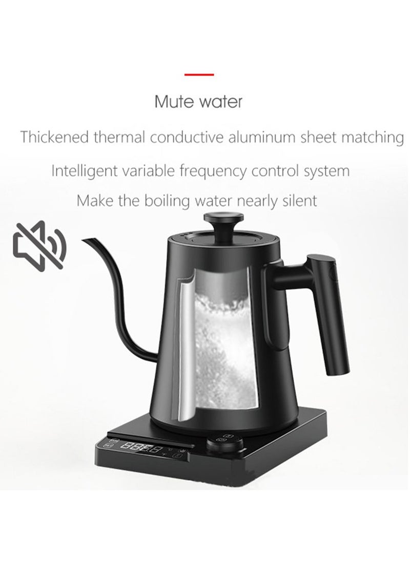 Electric Kettle, Gooseneck Electric Kettle Pour Over Tea Kettle & Coffee Kettle 100% Stainless Steel BPA Free Electric Kettle 1200W Quick Heating 1L French Press for Family Matte Black