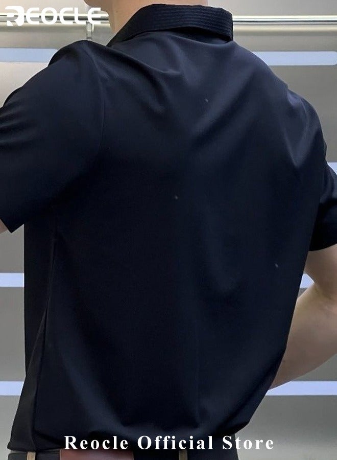 Men's Polo Shirts Quick Dry Short Sleeve Golf Shirt Casual Moisture Wicking Shirt Business Polo Shirt Athletic Performance Polo Shirt