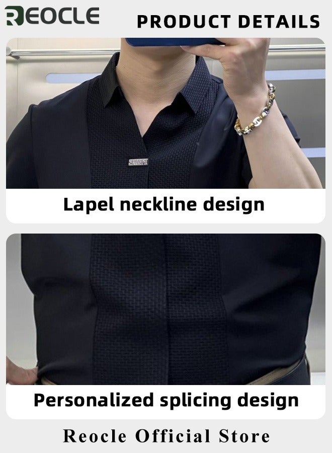 Men's Polo Shirts Quick Dry Short Sleeve Golf Shirt Casual Moisture Wicking Shirt Business Polo Shirt Athletic Performance Polo Shirt