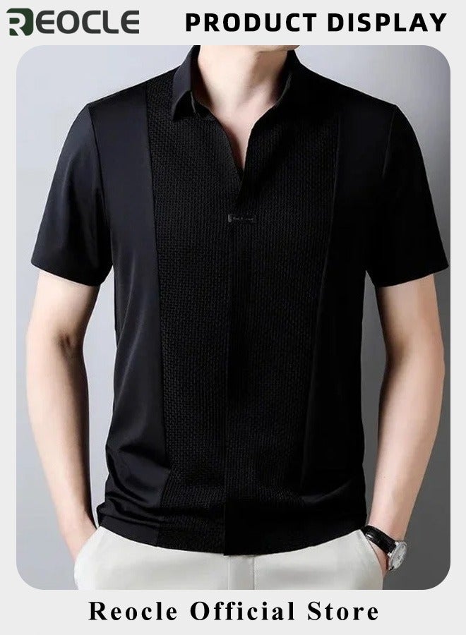 Men's Polo Shirts Quick Dry Short Sleeve Golf Shirt Casual Moisture Wicking Shirt Business Polo Shirt Athletic Performance Polo Shirt