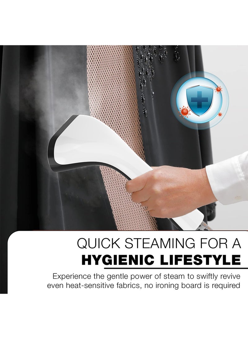 Garment Steamer With Suit Hanger System, 2 Steam Levels, Overheating Protection, Wrinkle-Free, High-Quality Telescopic Poles, 50Min Steam, Ideal For Home And Business Use 1.6 L 1800 W NGS566AX White