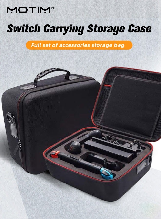 Switch Carrying Case for Nintendo Switch and Switch OLED Model, Gaming Storage Hard Bag with 21 Game Cards, Portable Cross-Body Travel Bag Suitcase Rugged for Switch Console and Accessories, Waterproof, Large Capacity