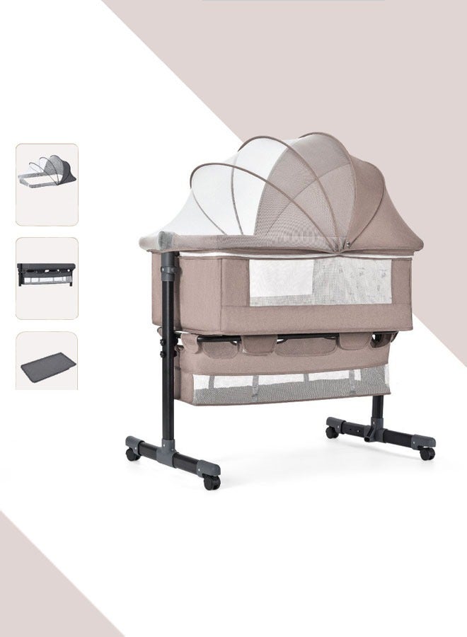 Multifunctional adjustable portable folding baby bed bedside baby bed toddler cradle with mosquito net