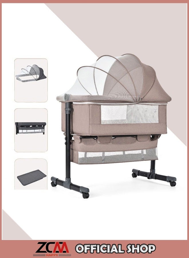 Multifunctional adjustable portable folding baby bed bedside baby bed toddler cradle with mosquito net