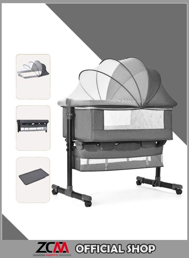 Multifunctional Adjustable Portable Folding Baby Bed Bedside Crib With Mosquito Net