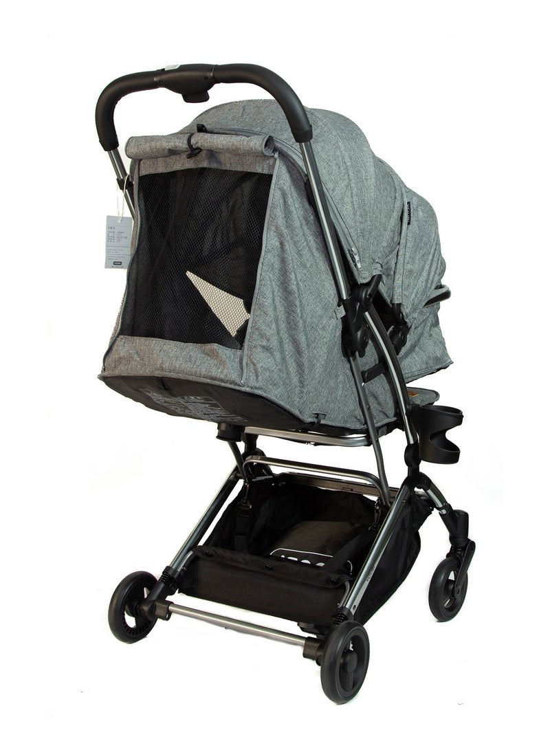 Youbi Toddler German Travel Light Stroller-Grey with New Born Attachment