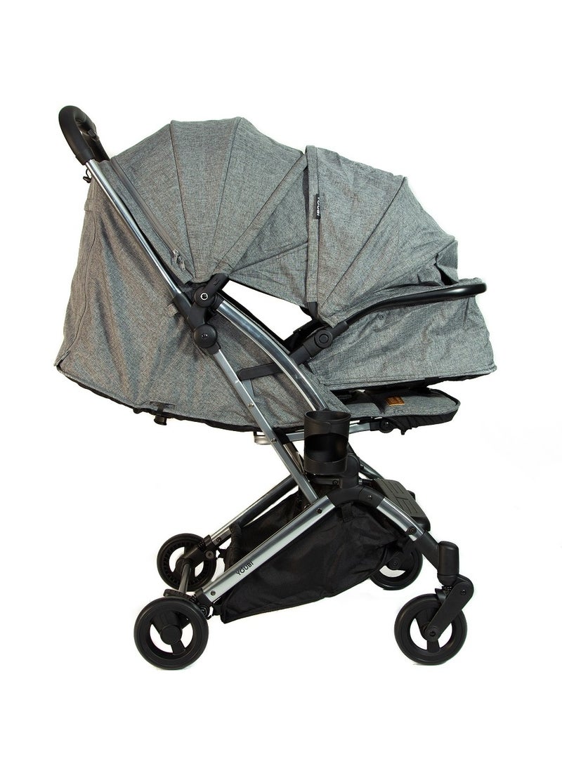 Youbi Toddler German Travel Light Stroller-Grey with New Born Attachment