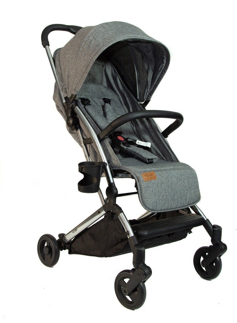 Youbi Toddler German Travel Light Stroller-Grey with New Born Attachment