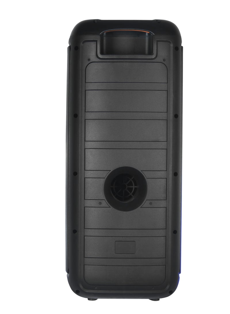 iSONIC IS‑465 50W Portable Bluetooth Speaker with Dual 8″ Subwoofers & LED Flame Panel