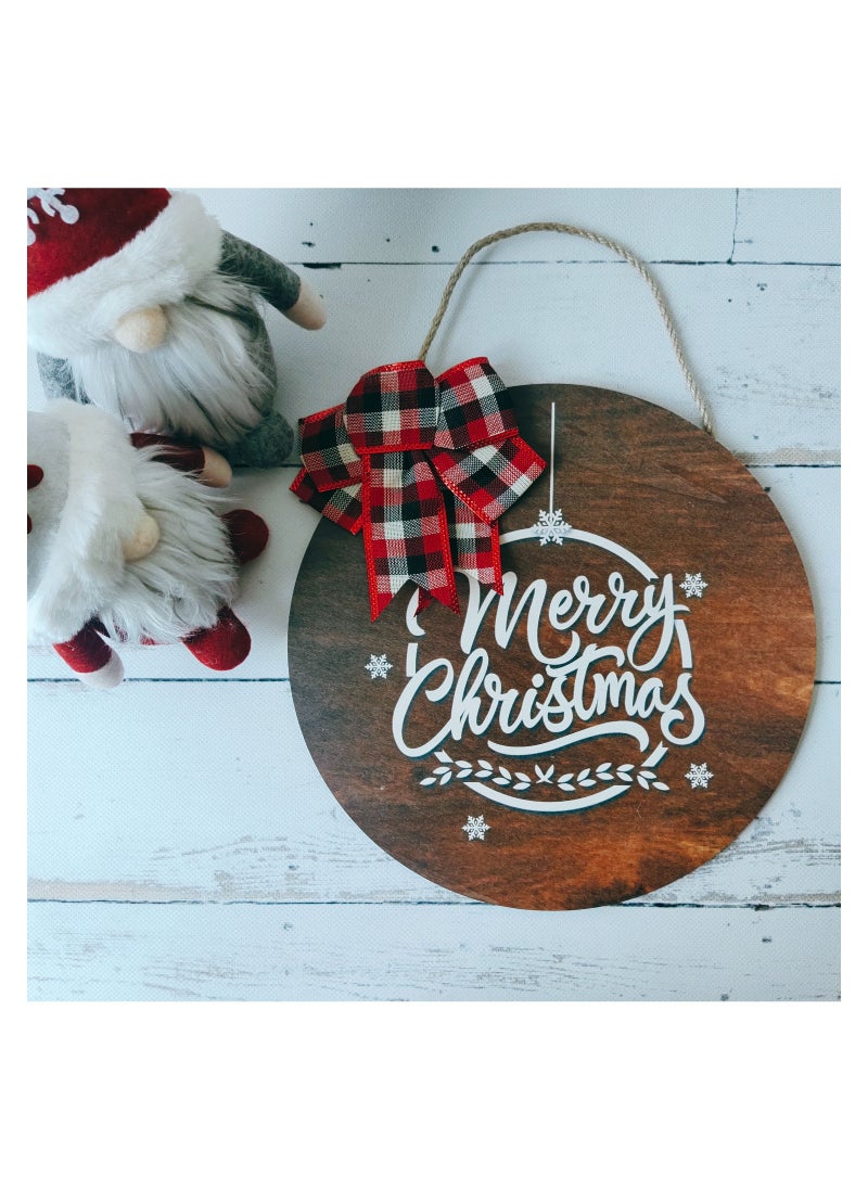 Hanging Boards with Red Black Bow | Door or Wall Hanging Board | for Indoor or Outdoor use | Gifting (A)