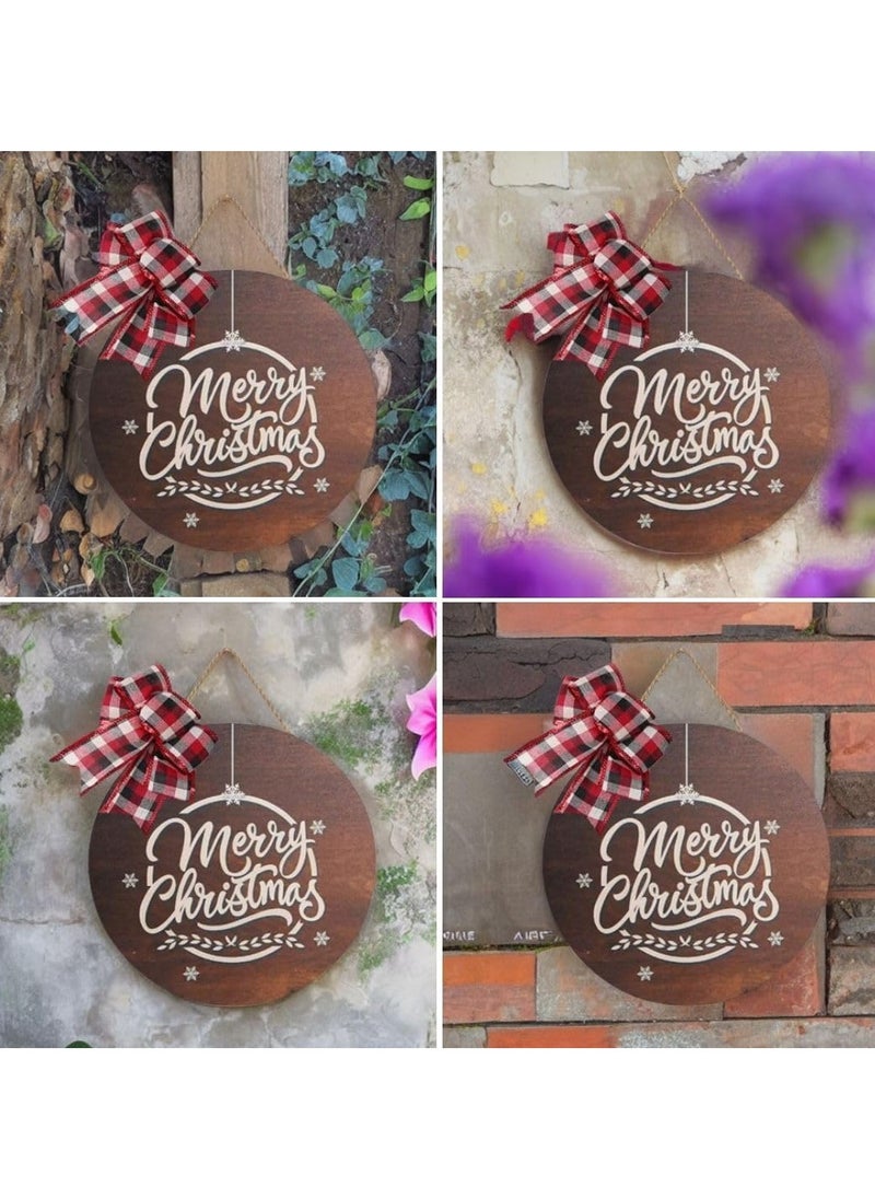 Hanging Boards with Red Black Bow | Door or Wall Hanging Board | for Indoor or Outdoor use | Gifting (A)