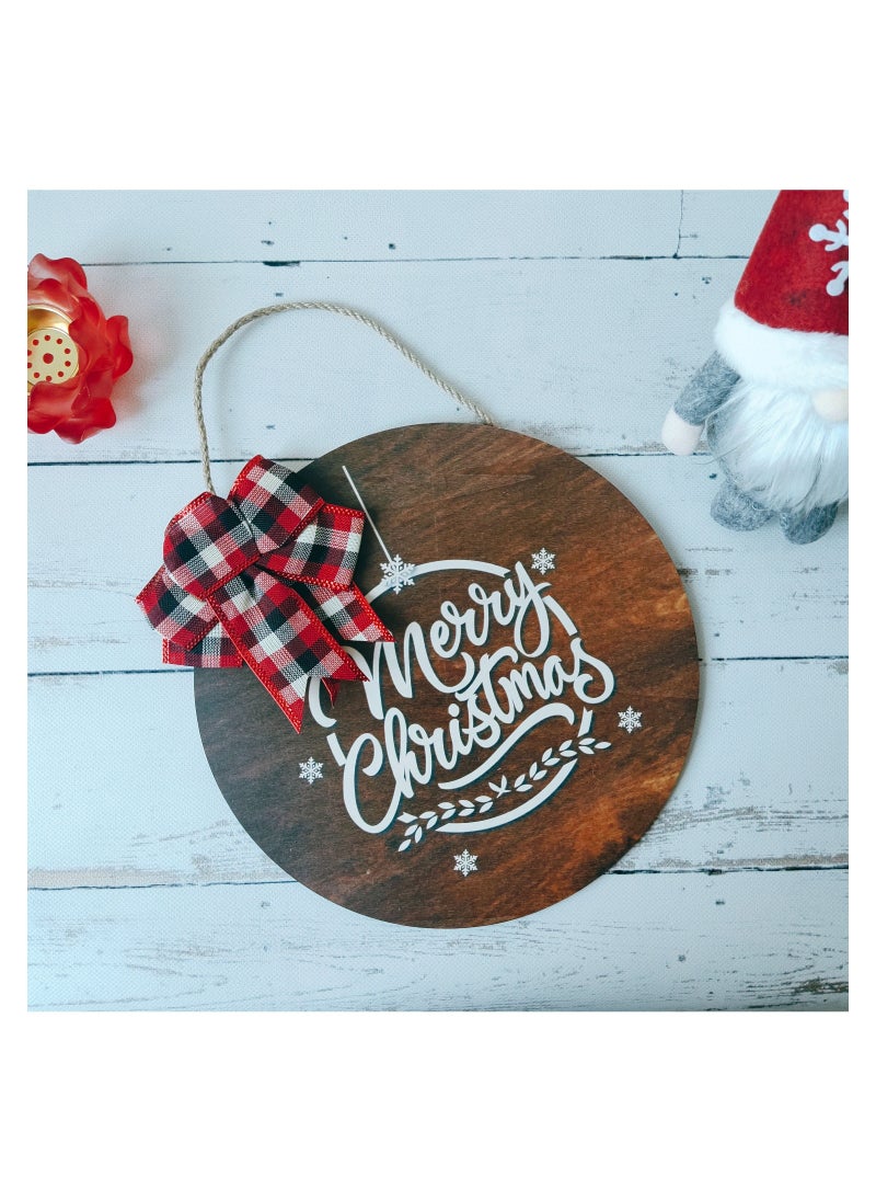 Hanging Boards with Red Black Bow | Door or Wall Hanging Board | for Indoor or Outdoor use | Gifting (A)