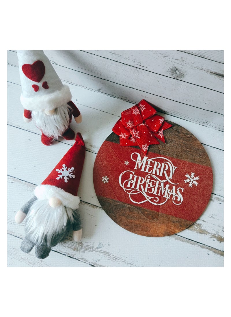 Hanging Boards with Red Bow | Door or Wall Hanging Board | for Indoor or Outdoor use | Gifting (B)