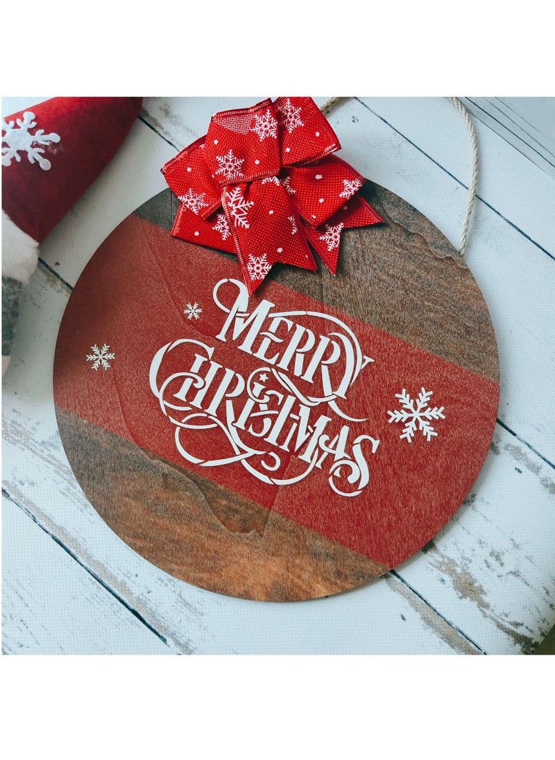 Hanging Boards with Red Bow | Door or Wall Hanging Board | for Indoor or Outdoor use | Gifting (B)