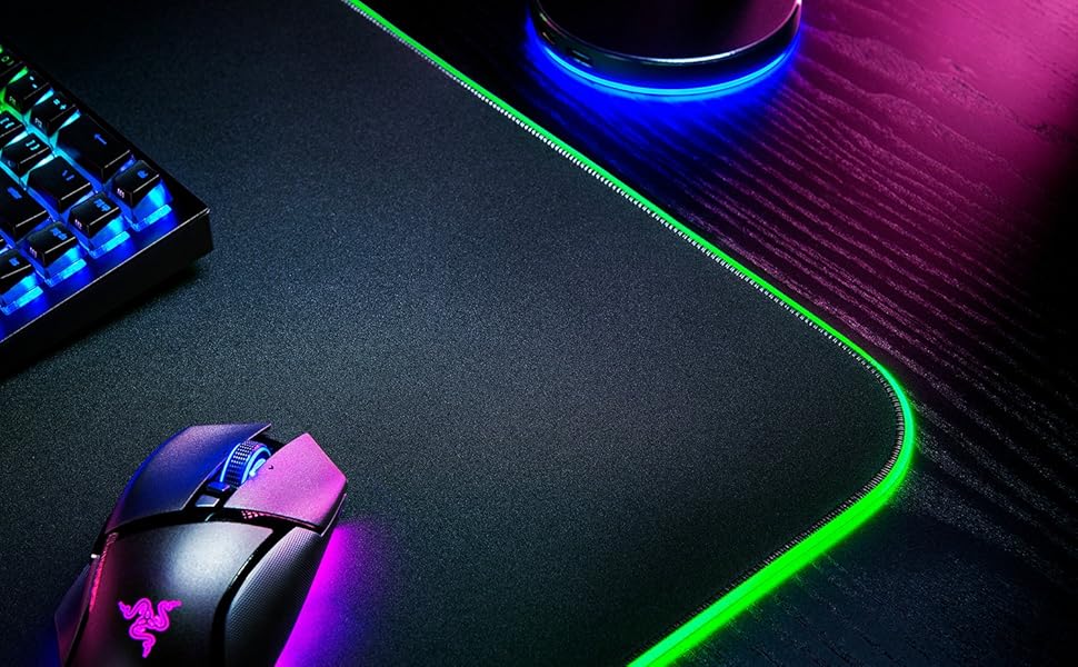 Goliathus Chroma 3XL Gaming Mouse Pad: Micro-Textured Cloth Surface - Large to Cover Desk Setup - Chroma RGB - Optimized for All Sensitivity Settings and Sensors - Non-Slip Rubber Base - Black