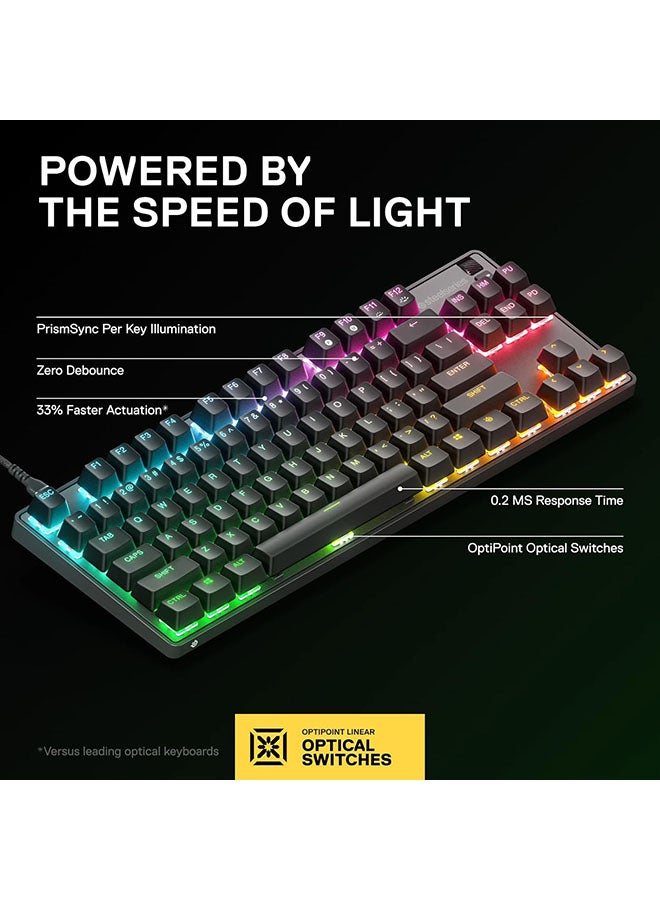 APEX 9 TKL  Gaming Keyboard, Linear OptiPoint Optical Switches, 5 Custom Profiles, 100M Keypresses, Per Key RGB Illumination, US English, Black | 64847