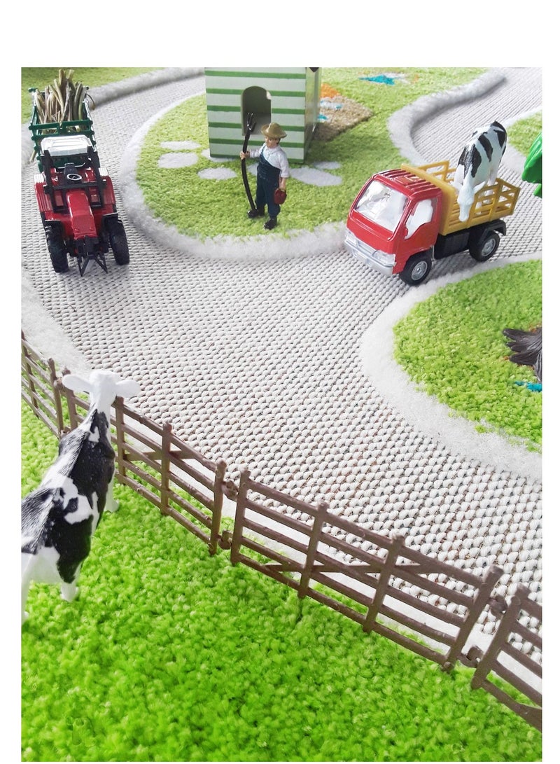 3D Play Carpet Farm Design - Medium | Pink | Activity Playmat for Kids & Children | Bedroom, Living Room, Nursery Rug | Polypropylene | Foldable | 150 cm x 100 cm