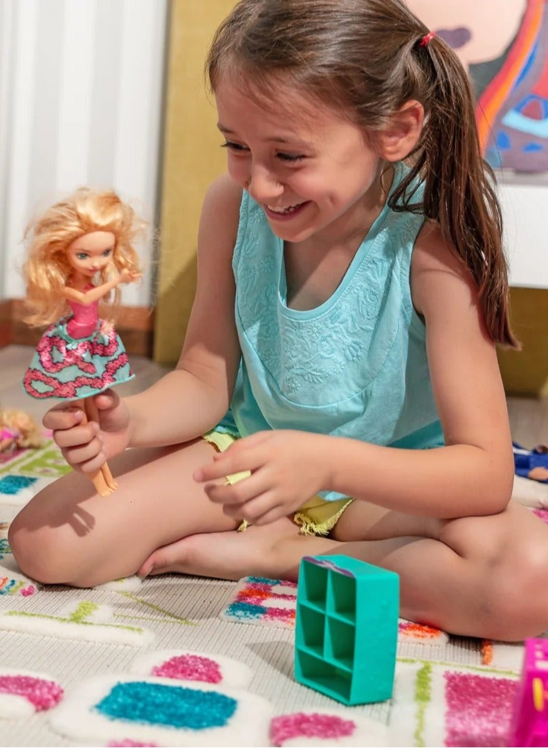 3D Play Carpet Playhouse - Large | Pink | Activity Playmat for Kids & Children | Bedroom, Living Room, Nursery Rug | Polypropylene | Foldable | 200 cm x 135 cm