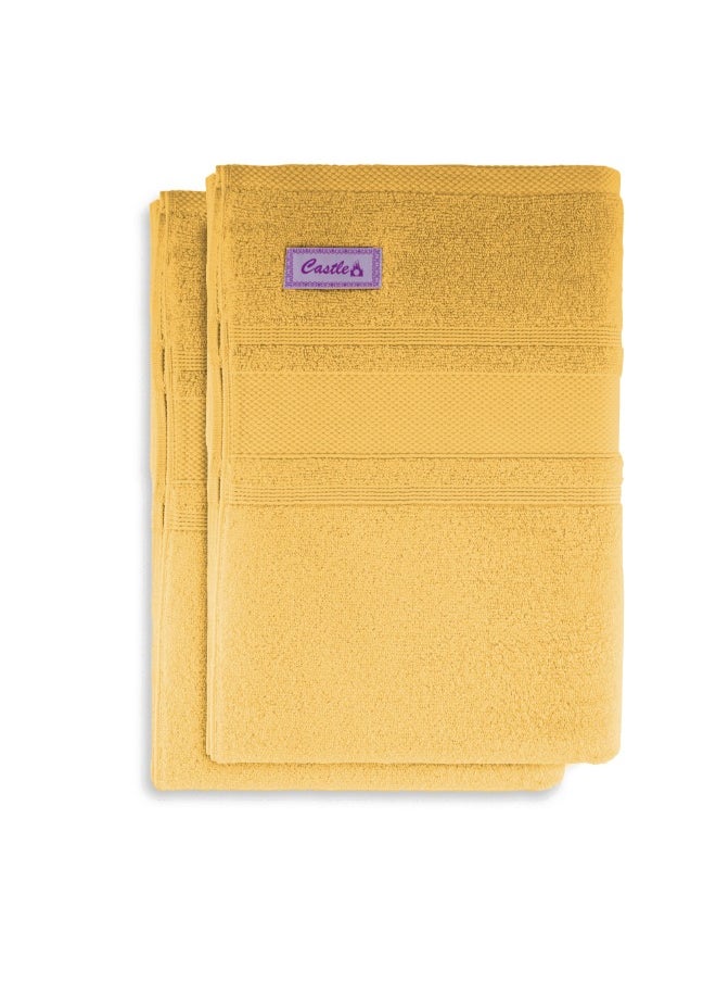 Home Castle(Cream)Premium Cotton Bath Sheet (90X180 Cm-Set Of 2) Highly Absorbent, High Quality Bath Linen With Diamond Dobby 550 Gsm