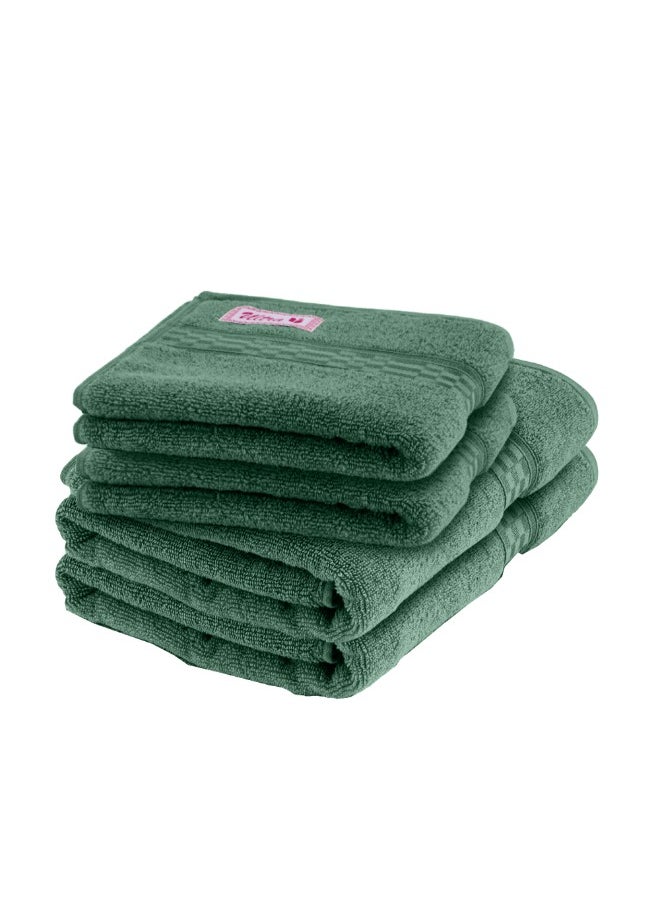 Home Ultra (Green) 2 Hand Towel (50 x 90 Cm) & 2 Bath Towel (70 x 140 Cm) Premium Cotton Highly Absorbent, High Quality Bath linen with Checkered Dobby 550 Gsm Set of 4