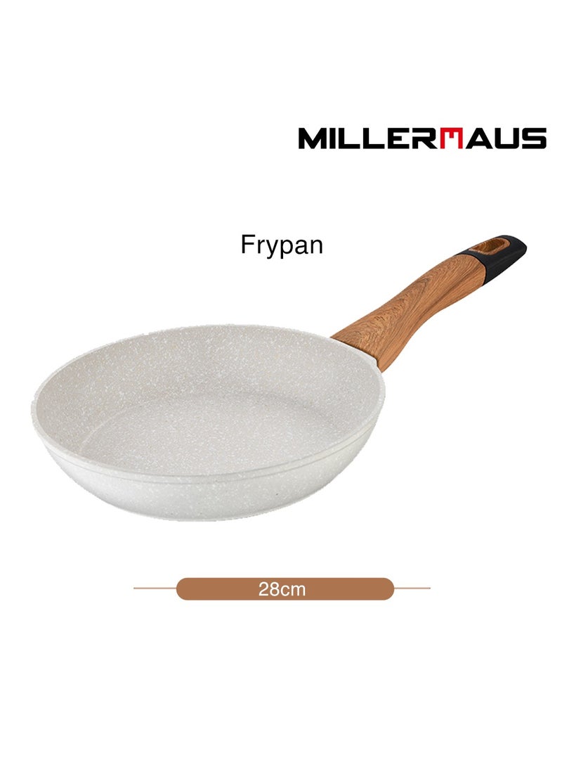 Frypan Forged Aluminium Marble Non Stick Coating Soft Touch Handle 28 CM