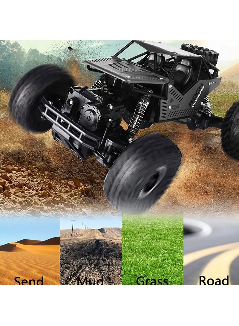 Rechargeable Rock Stunt RC Car, 4WD 2.4GHz Remote Control Truck with off Road Tires LED Lights RC Drift Cars for Kids