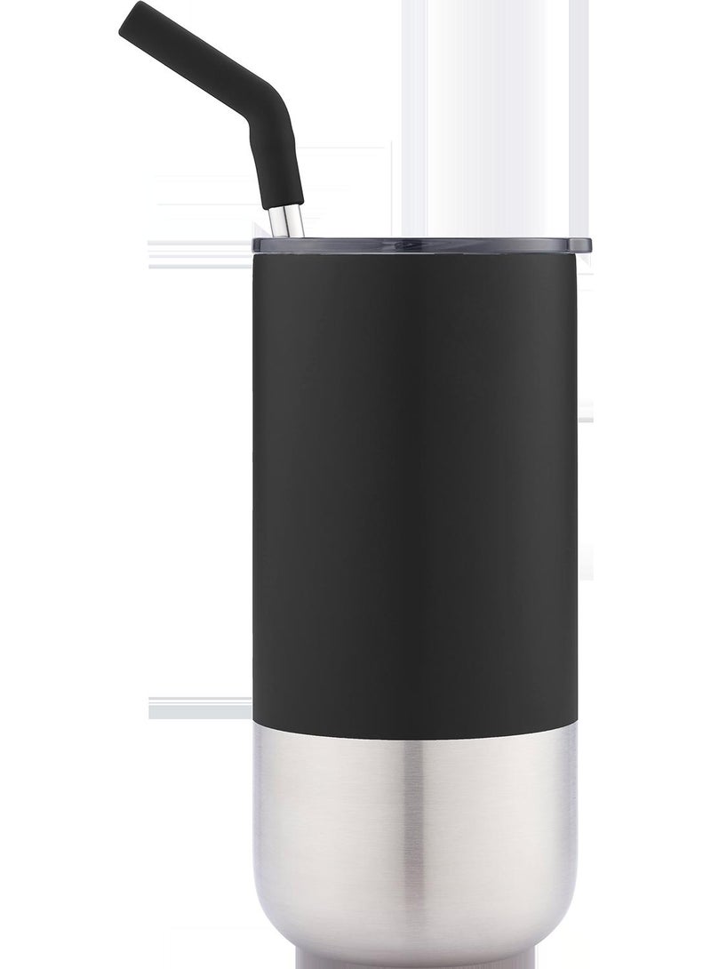 BORCULO - CHANGE Collection Insulated Tumbler with Reusable Straw - Black